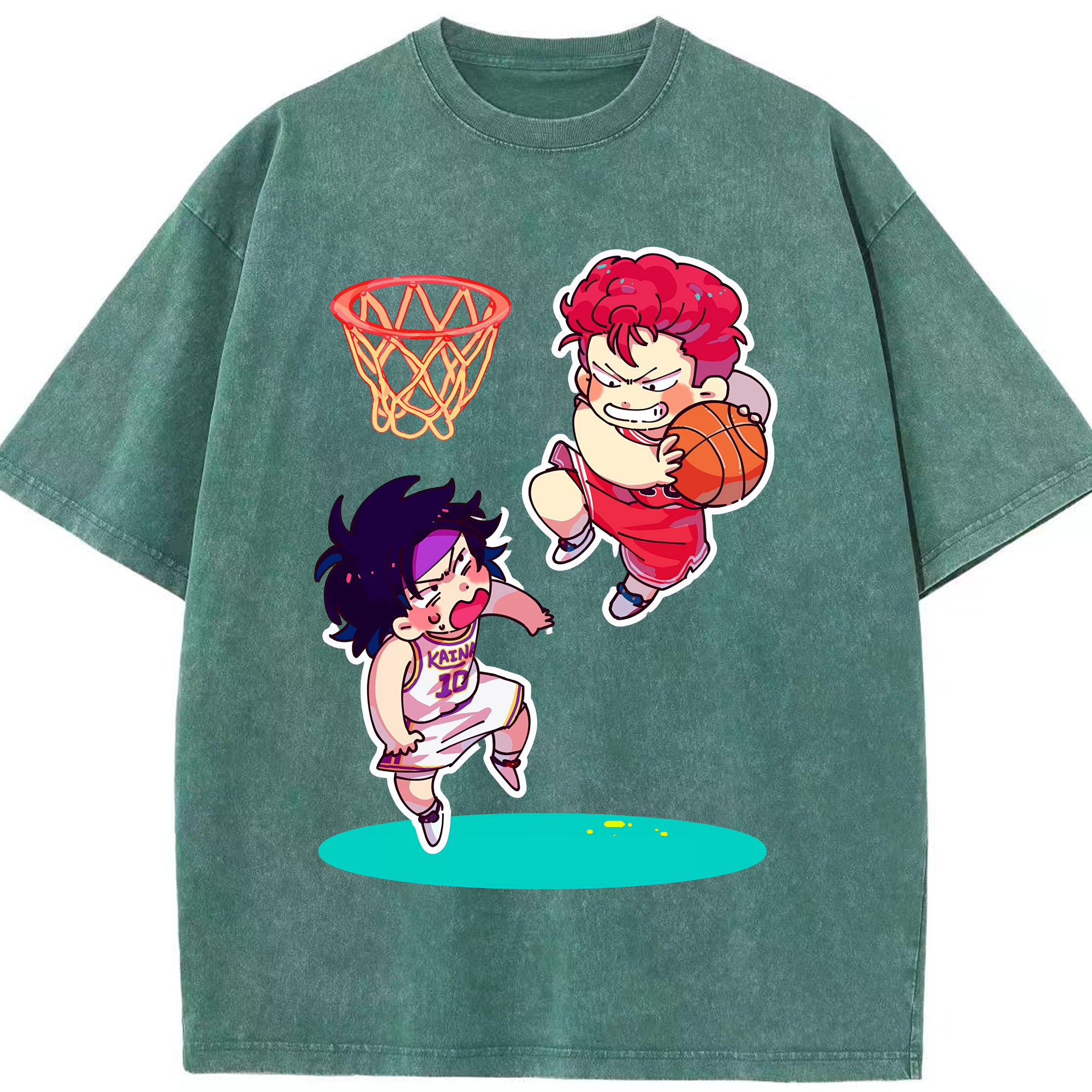 （画像用） SLAM DUNK／スラムダンク 綿100% ヴィンテージ風 半袖Tシャツ（フロントプリント）